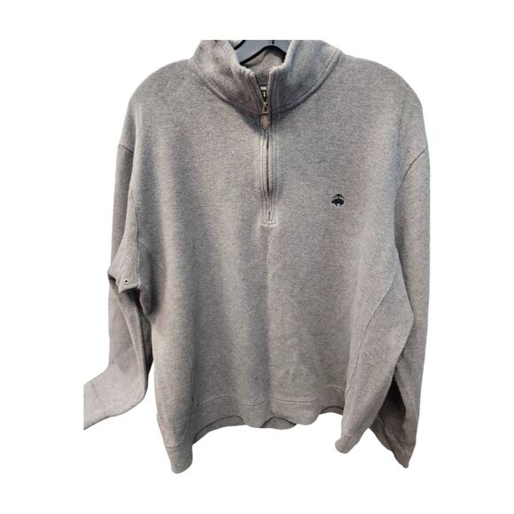 Brooks Brothers Gray Quarter Zip Sweatshirt Mens Large - Picture 3 of 8